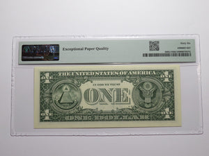 $1 2017 Radar Serial Number Federal Reserve Currency Bank Note Bill PMG UNC66EPQ
