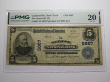 Load image into Gallery viewer, $5 1902 Gainesville New York NY National Currency Bank Note Bill Ch. #5867 VF20