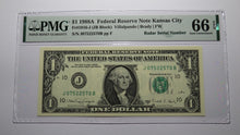 Load image into Gallery viewer, $1 1988 Radar Serial Number Federal Reserve Currency Bank Note Bill PMG UNC66EPQ