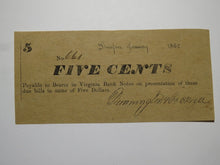 Load image into Gallery viewer, $.05 1862 Dumfries Virginia VA Obsolete Currency Bank Note Bill Dunnington