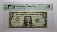 Load image into Gallery viewer, $1 1988 Near Solid Serial Number Federal Reserve Bank Note Bill UNC64 #22222242