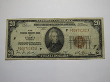 Load image into Gallery viewer, $20 1929 Atlanta Georgia National Currency Note Federal Reserve Bank Note Bill!