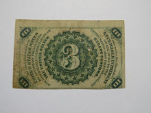 Load image into Gallery viewer, 1863 $.03 Third Issue Fractional Currency Obsolete Bank Note Bill! 3rd VF