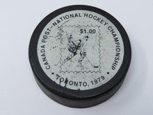 Load image into Gallery viewer, 1979 Vintage Canada Post Toronto National Tournament Game Used Hockey Puck
