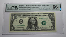 Load image into Gallery viewer, $1 2003 Radar Serial Number Federal Reserve Currency Bank Note Bill PMG UNC66EPQ