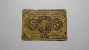 1863 $.05 First Issue Fractional Currency Obsolete Bank Note Bill! 1st Issue