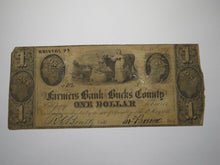 Load image into Gallery viewer, $1 1841 Bristol Pennsylvania PA Obsolete Currency Bank Note Bill Bucks County