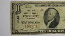 Load image into Gallery viewer, $10 1929 Union City New Jersey NJ National Currency Bank Note Bill #9544 Fine+
