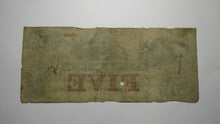 Load image into Gallery viewer, $5 1855 Hagerstown Maryland MD Obsolete Currency Bank Note Bill! The Valley Bank