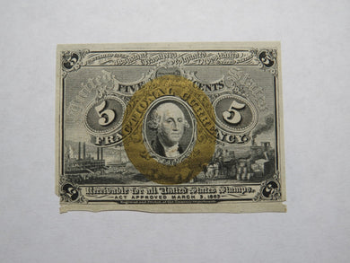 1863 $.05 Second Issue Uncut Fractional Currency Obsolete Postage Note AU