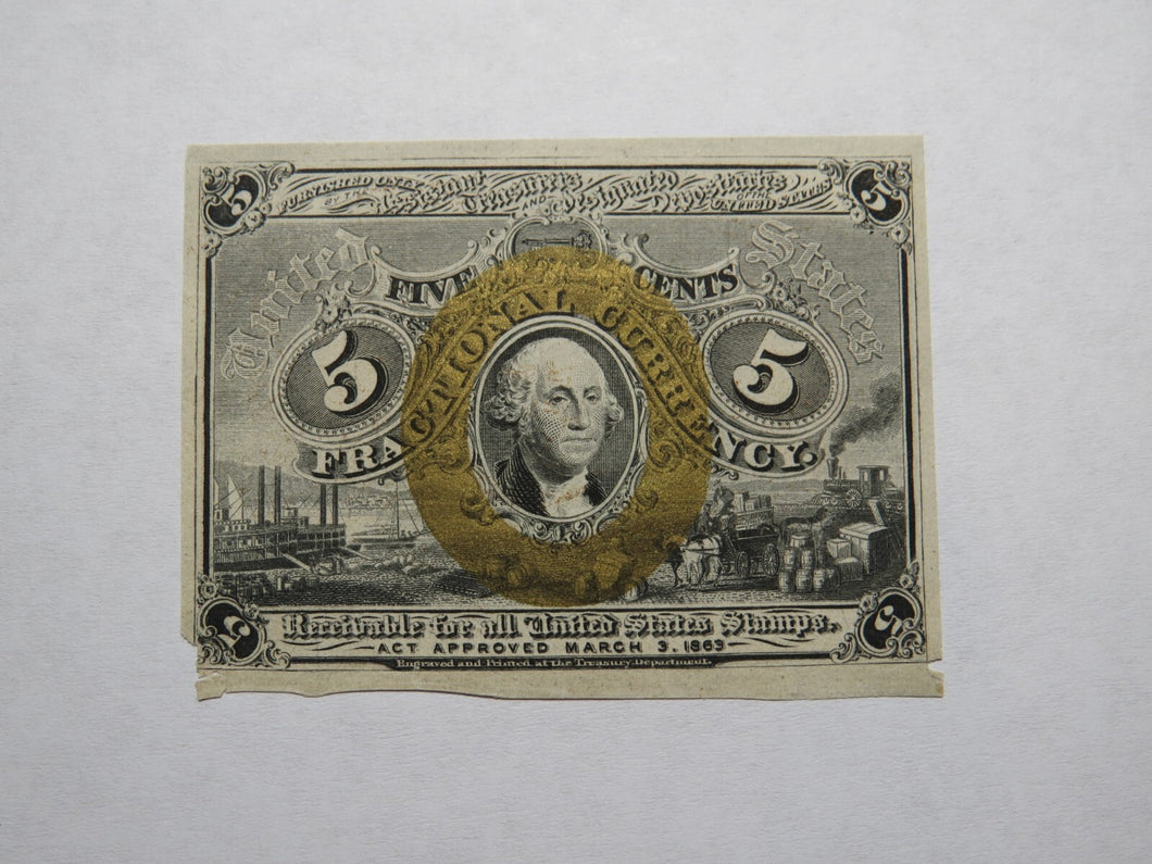 1863 $.05 Second Issue Uncut Fractional Currency Obsolete Postage Note AU