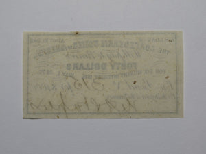 $40 1861 Confederate Bond Coupon Certificate Currency Bank Note Bill UNC
