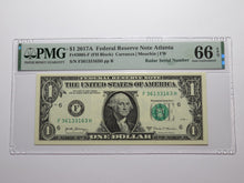 Load image into Gallery viewer, $1 2017 Radar Serial Number Federal Reserve Currency Bank Note Bill PMG UNC66EPQ