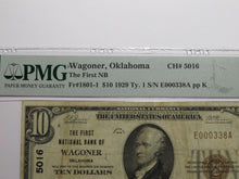 Load image into Gallery viewer, $10 1929 Wagoner Oklahoma OK National Currency Bank Note Bill Ch. #5016 VF20 PMG