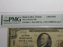 Load image into Gallery viewer, $10 1929 Sour Lake Texas TX National Currency Bank Note Bill Ch. #11021 F15 PMG