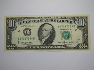 $10 1993 Partial Light Printing on Back Error Federal Reserve Bank Note Bill UNC
