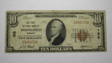 Load image into Gallery viewer, $10 1929 Springfield Vermont VT National Currency Bank Note Bill Ch. #122 FINE+