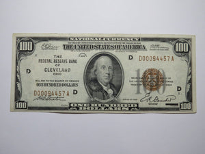 $100 1929 Cleveland Ohio OH National Currency Note Federal Reserve Bank XF Low #