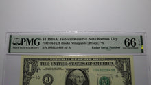 Load image into Gallery viewer, $1 1988 Radar Serial Number Federal Reserve Currency Bank Note Bill PMG UNC66EPQ