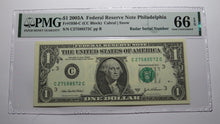 Load image into Gallery viewer, $1 2003 Radar Serial Number Federal Reserve Currency Bank Note Bill PMG UNC66EPQ