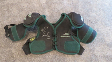Michel Goulet Quebec Nordiques Jofa Game Used Bauer Hockey Shoulder Pads Signed