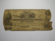 Load image into Gallery viewer, $1 1861 Winchester Virginia Obsolete Currency Bank Note Bill Corp. of Winchester