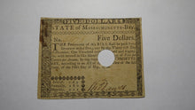 Load image into Gallery viewer, $5 1780 Massachusetts Bay MA Colonial Currency Bank Note Bill! May 5, 1780 RARE!