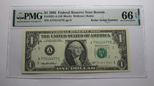 Load image into Gallery viewer, $1 1995 Radar Serial Number Federal Reserve Currency Bank Note Bill PMG UNC66EPQ