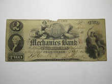Load image into Gallery viewer, $2 1852 Providence Rhode Island Obsolete Currency Bank Note Bill Mechanics Bank