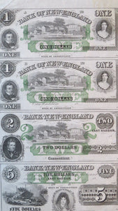 $1-$1-$2-$5 1865 East Haddam Connecticut Obsolete Currency Uncut Sheet Bank Note