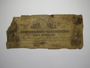 $1 1861 Winchester Virginia Obsolete Currency Bank Note Bill Corp. of Winchester