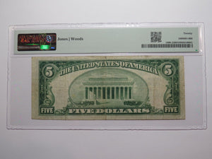 $5 1929 Oakdale California National Currency Bank Note Bill Ch. #7502 VF20 PMG