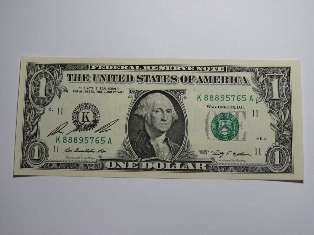$1 2009 Rosa Gumataotao Rios Courtesy Autographed Federal Reserve Bank Note UNC+