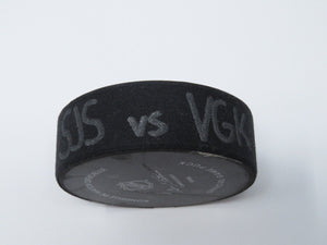 2022-23 Vegas Golden Knights Vs San Jose Sharks Game Used Puck -NHL Tracker Puck