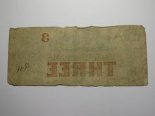 Load image into Gallery viewer, $3 1853 Providence Rhode Island RI Obsolete Currency Bank Note Bill Republic
