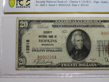 Load image into Gallery viewer, $20 1929 Hopkins Minnesota MN National Currency Bank Note Bill #12518 VF30 PCGS