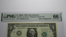 Load image into Gallery viewer, $1 1988 Radar Serial Number Federal Reserve Currency Bank Note Bill PMG UNC66EPQ