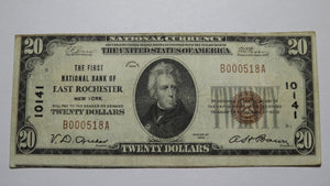 $20 1929 East Rochester New York NY National Currency Bank Note Bill #10141 VF++