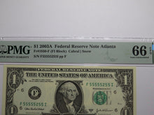 Load image into Gallery viewer, 2 $1 2003 Matching Near Solid Serial Numbers Federal Reserve Bank Note Bills