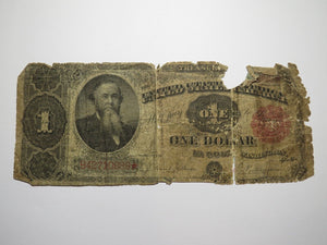 $1 1891 United States Treasury Large Bank Note Bill Red Seal One Dollar USA