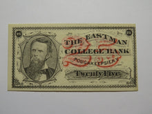 Load image into Gallery viewer, $.25 1870&#39;s Poughkeepsie New York Obsolete Currency Note Eastman College