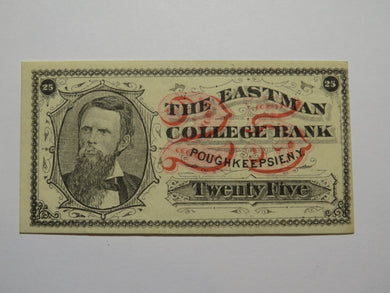$.25 1870's Poughkeepsie New York Obsolete Currency Note Eastman College