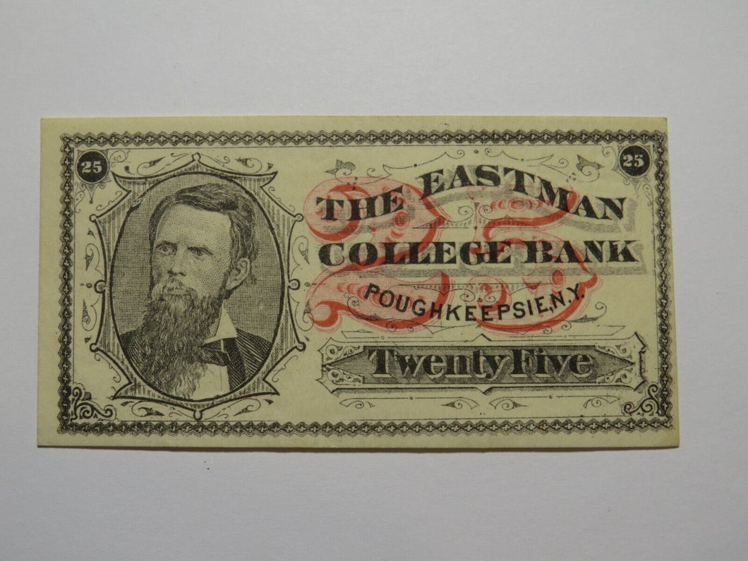 $.25 1870's Poughkeepsie New York Obsolete Currency Note Eastman College