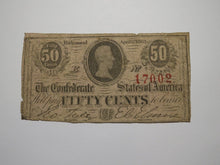Load image into Gallery viewer, $.50 1863 Richmond Virginia VA Confederate Currency Bank Note Bill RARE T63