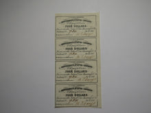 Load image into Gallery viewer, $4 1861 Confederate Bond Coupon Certificate Uncut Sheet Currency Bank Note Bill
