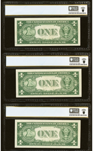 Load image into Gallery viewer, 3 $1 1935-G Silver Certificate Currency Bank Notes Consecutive Examples UNC64PPQ