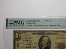 Load image into Gallery viewer, $10 1929 Logan Kansas KS National Currency Bank Note Bill Charter #6841 F12 PMG