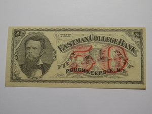 $.50 1870's Poughkeepsie New York Obsolete Currency Note Eastman College