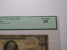 Load image into Gallery viewer, $10 1929 West Allis Wisconsin National Currency Bank Note Bill #6908 VG10 PCGS