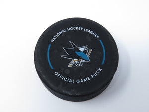 2022-23 Colorado Avalanche San Jose Sharks Game Used NHL Puck Rantanen Hat Trick